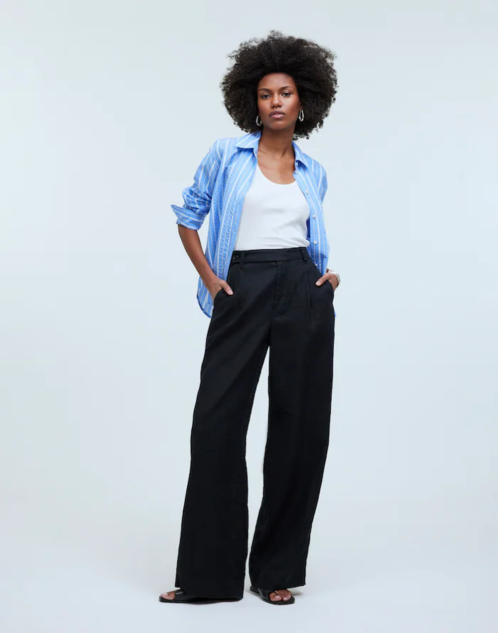Madewell The Petite Harlow Wide-Leg Pant in 100% Linen  P10